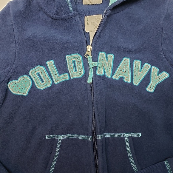 Old Navy Girls Fleece Zipped Blue Jacket size 8 - Picture 3 of 6